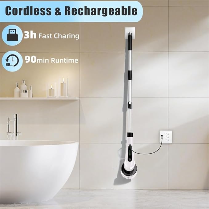 ⚡ PureEase™ 9-in-1 Cordless Spin Scrubber – The Power of Clean, Redefined