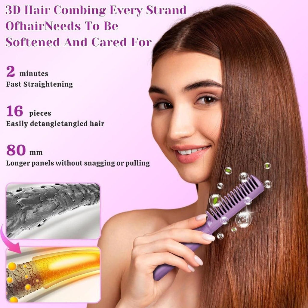 💜 PureEase Wireless Mini Hair Straightening Comb