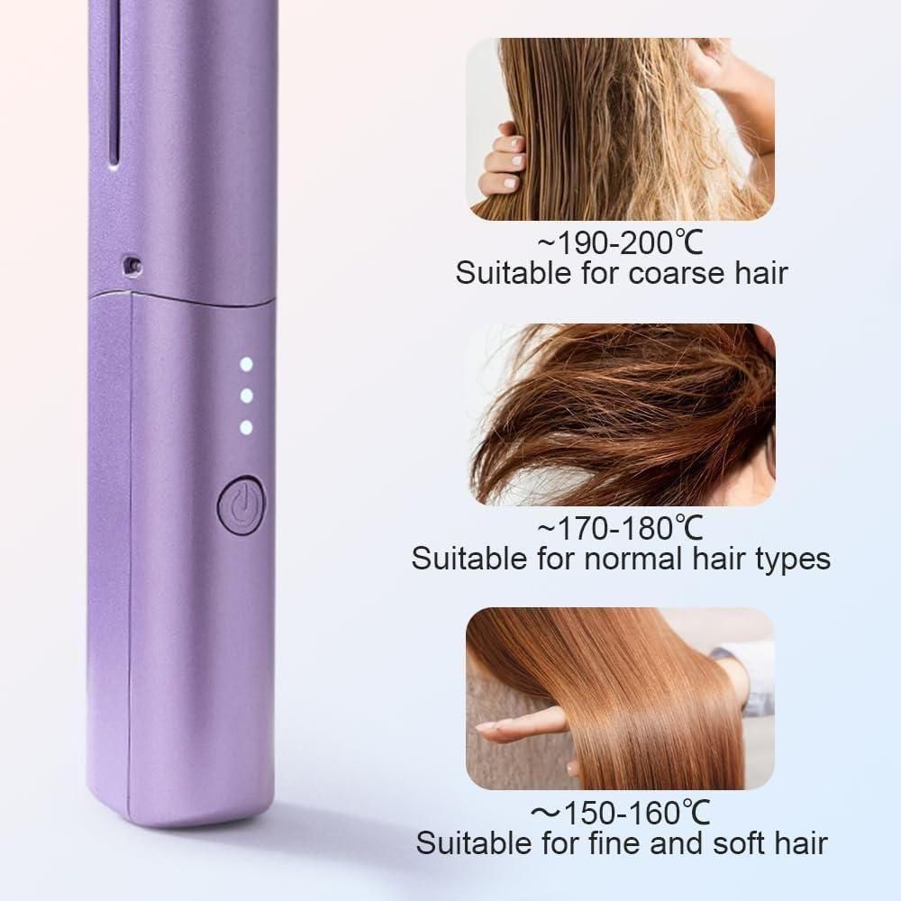 💜 PureEase Wireless Mini Hair Straightening Comb