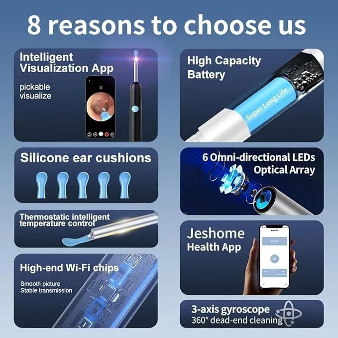 PureEase™ Smart Visual Ear Cleaner (1080P HD Camera + LED Light)